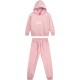 Girl΄s fleece set with hood and print, Eco Friendly | DUSTY PINK