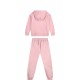 Girl΄s fleece set with hood and print, Eco Friendly | DUSTY PINK