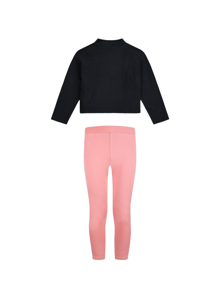 Fleece set  blouse with print with long leggings for girls | PAPAYA