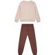 Girl΄s fleece set with blouse with print and sweatpants with elastic waistband ,Eco Friendly | MOCHA MOUSSE