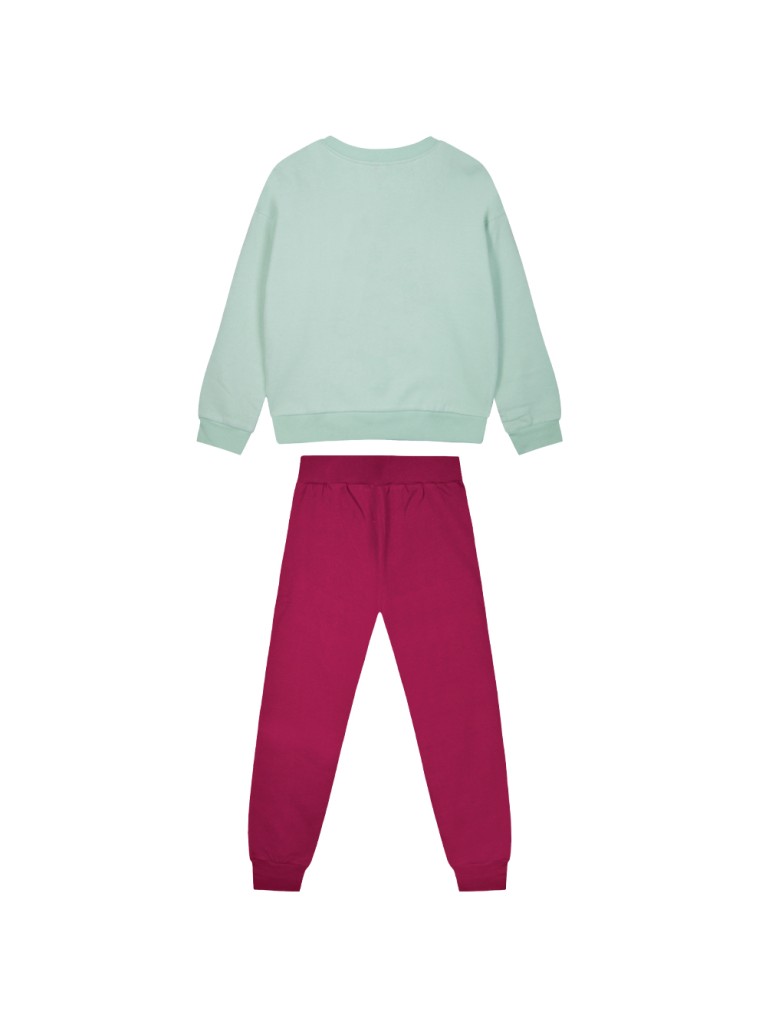 Girl΄s fleece set with blouse with print and sweatpants with elastic waistband, Eco Friendly | Orchidea