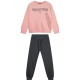 Girl΄s fleece set with blouse with print and sweatpants with elastic waistband | ANTHRACITE
