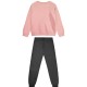 Girl΄s fleece set with blouse with print and sweatpants with elastic waistband | ANTHRACITE