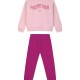Girl΄s fleece set with blouse with print and sweatpants with elastic waistband | DAHLIA
