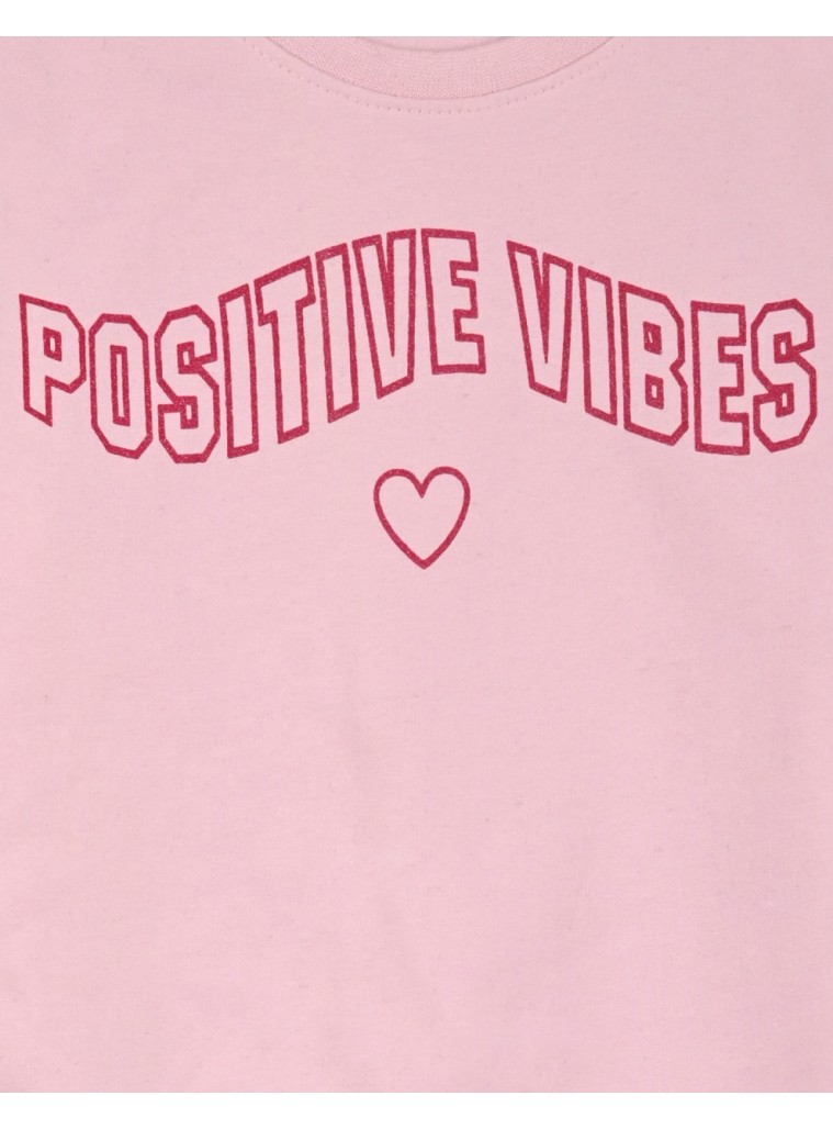 Girl΄s fleece set with blouse with print and sweatpants with elastic waistband | DAHLIA