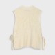 Sleeveless poncho sweater for girls | CREAM