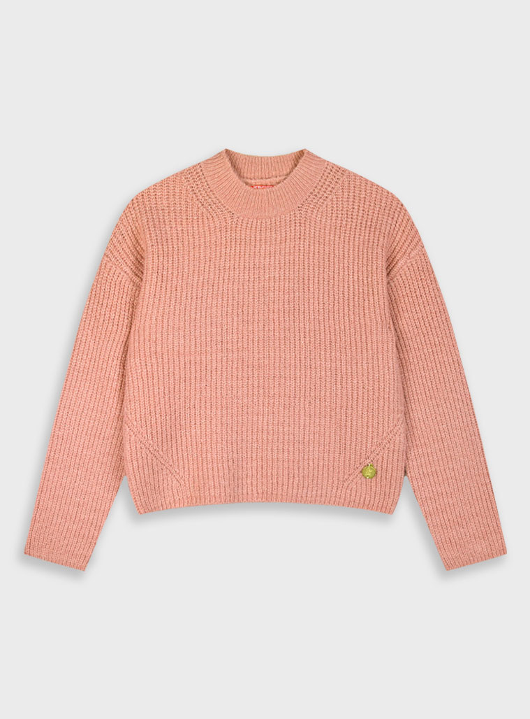 Πλεκτό πουλόβερ για κορίτσι | ΣΚΟΝΙΣΜΕΝΟ ΡΟΖ Πλεκτό πουλόβερ για κορίτσι | ΣΚΟΝΙΣΜΕΝΟ ΡΟΖ