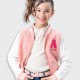 Fleece varsity jacket for girls | DUSTY PINK Fleece varsity jacket for girls | DUSTY PINK