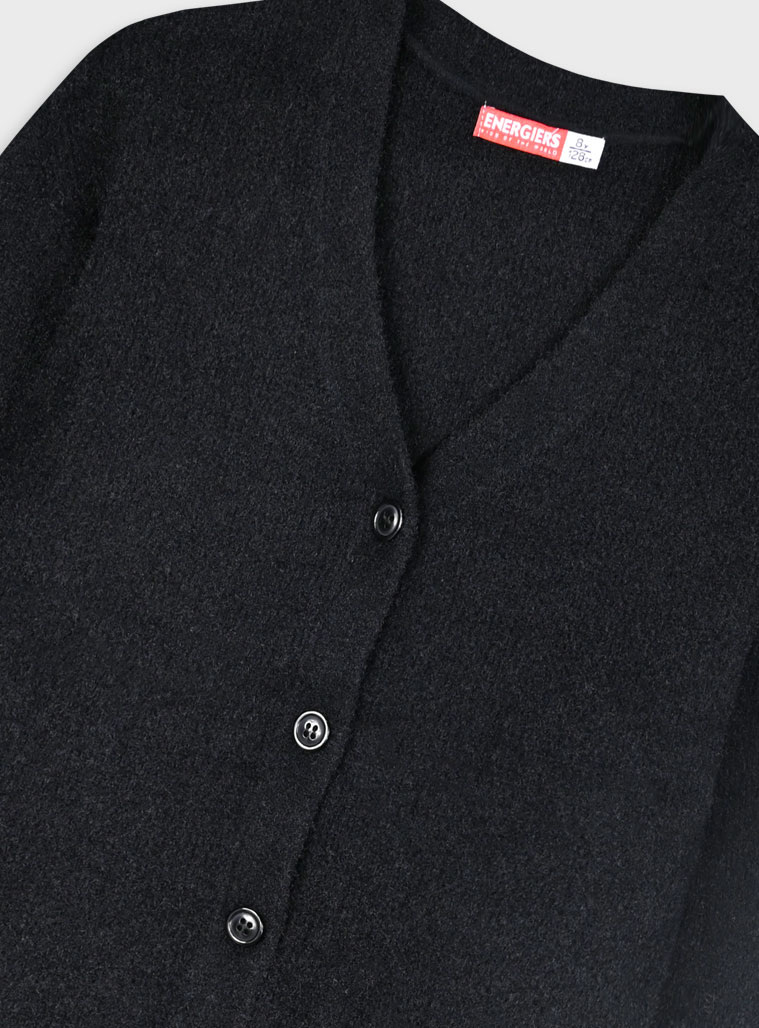 Knit cardigan for girls | BLACK Knit cardigan for girls | BLACK