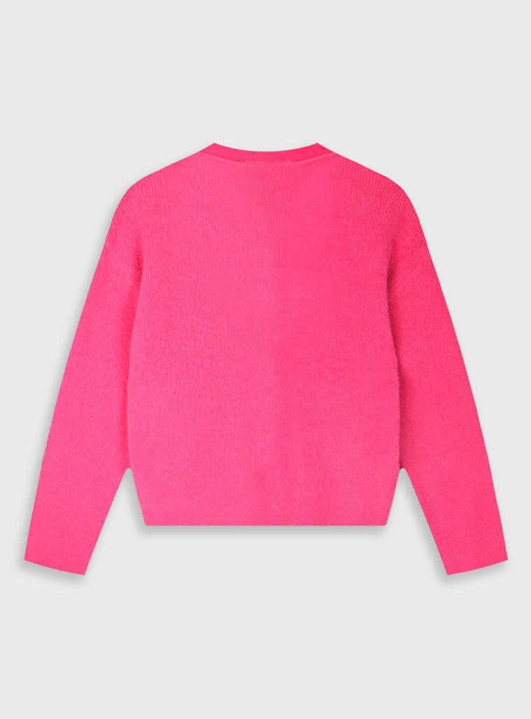 Knit cardigan for girls | MAGENTA Knit cardigan for girls | MAGENTA