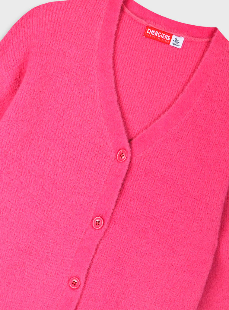 Knit cardigan for girls | MAGENTA Knit cardigan for girls | MAGENTA