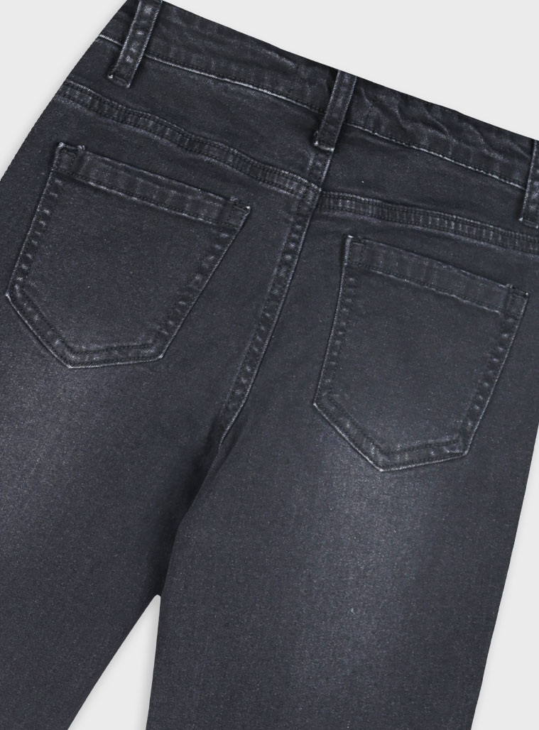 Wide leg jeans for girls | BLACK DENIM