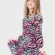 Animla print dress for girls | MAGENTA Animla print dress for girls | MAGENTA