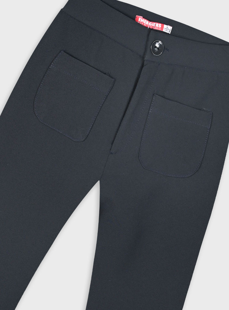 Pants with two pockets on front for girls | BLACK Pants with two pockets on front for girls | BLACK