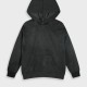 Ribbed hoodie for girls | BLACK