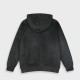 Ribbed hoodie for girls | BLACK