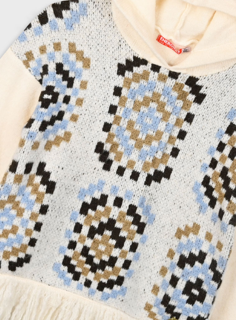 Πλεκτό πουλόβερ με κουκούλα για κορίτσι | ΑΚΟΥΑ Πλεκτό πουλόβερ με κουκούλα για κορίτσι | ΑΚΟΥΑ