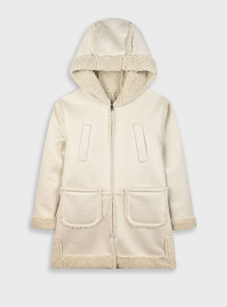 Faux sheepskin coat for girls | VANILLA