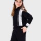 Fleece set with hoodie and sweatpants for girls | BLACK Fleece set with hoodie and sweatpants for girls | BLACK