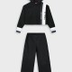Fleece set with hoodie and sweatpants for girls | BLACK Fleece set with hoodie and sweatpants for girls | BLACK