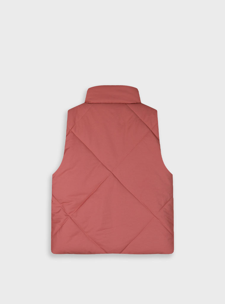Sleeveless vest jacket for girls | PEARL PINK