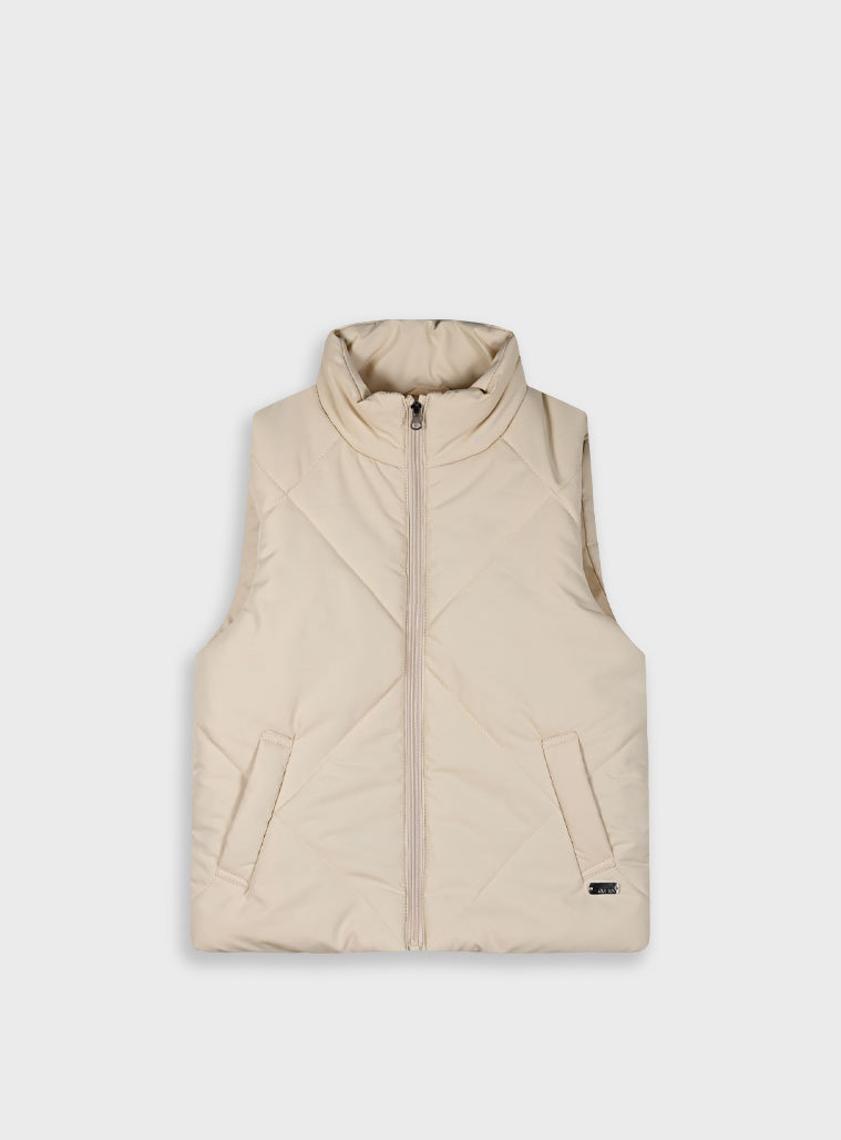 Sleeveless vest jacket for girls | CREAM