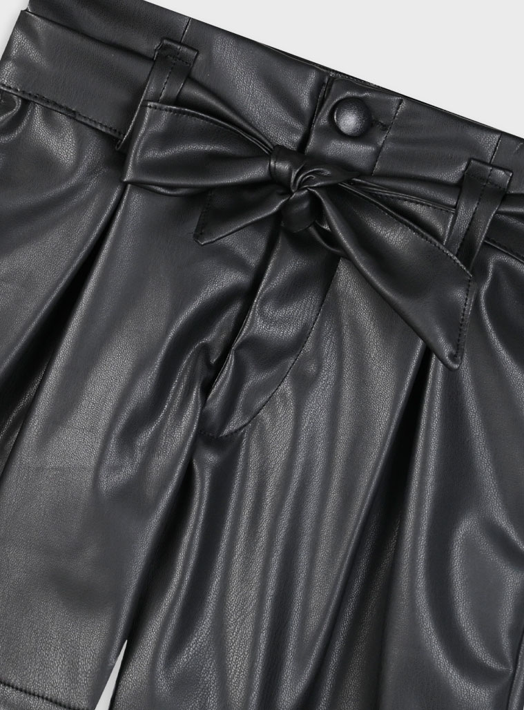 Imitation leather shorts for girls | BLACK Imitation leather shorts for girls | BLACK