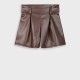 Imitation leather shorts for girls | BROWN Imitation leather shorts for girls | BROWN
