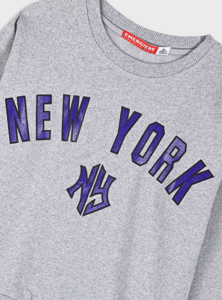 Fleece sweatshirt with print for girls | GREY MELANGE Fleece sweatshirt with print for girls | GREY MELANGE