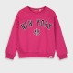 Fleece sweatshirt with print for girls | MAGENTA