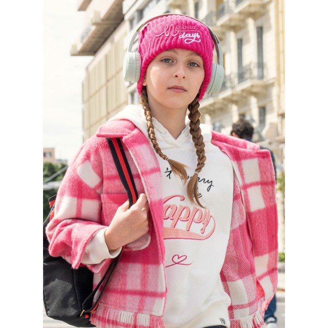 Checkered overshirt coat for girls | CHECK