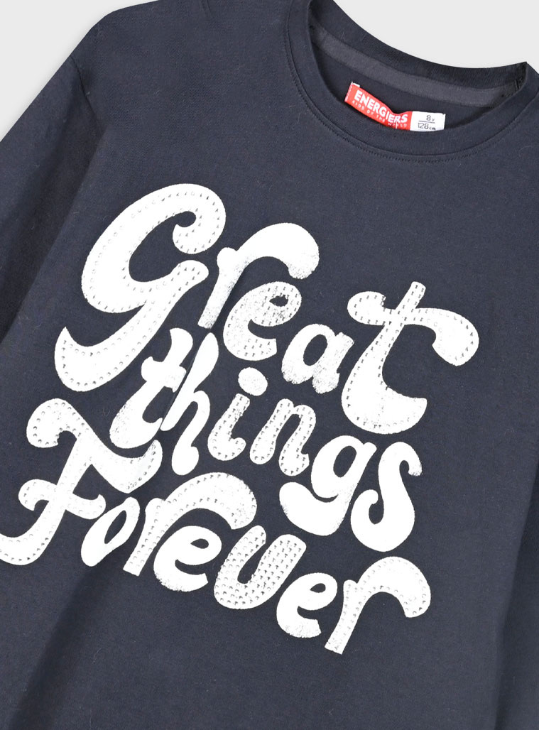 Jersey shirt with print for girls | ANTHRACITE