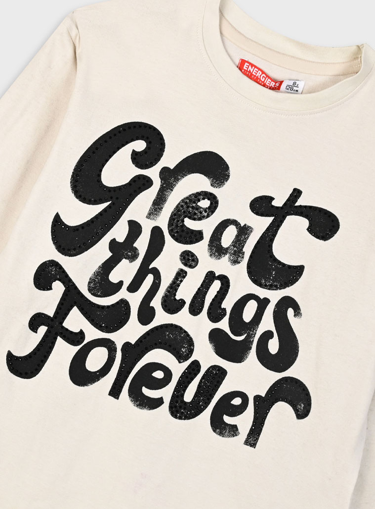 Jersey shirt with print for girls | CREAM Jersey shirt with print for girls | CREAM