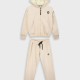 Fleece tracksuit set with print for girls | CREAM