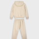 Fleece tracksuit set with print for girls | CREAM