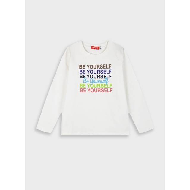 Jersey shirt with print for girls | ECRU Jersey shirt with print for girls | ECRU