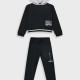 Fleece tracksuit set with print for girls | BLACK Fleece tracksuit set with print for girls | BLACK