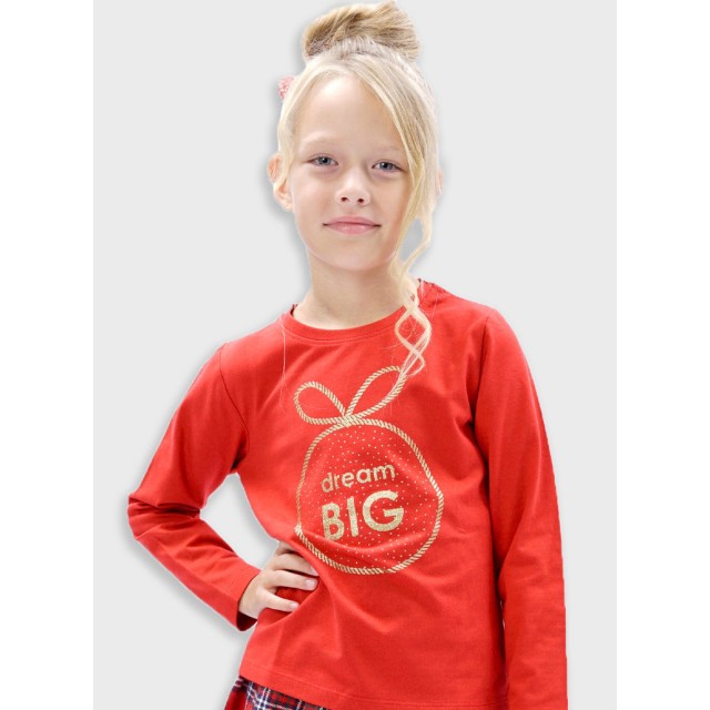 Χριστουγεννιάτικη μακρυμάνικη μπλούζα | ΚΟΚΚΙΝΟ Χριστουγεννιάτικη μακρυμάνικη μπλούζα | ΚΟΚΚΙΝΟ