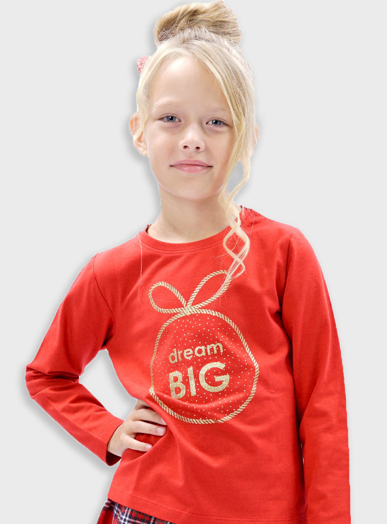 Χριστουγεννιάτικη μακρυμάνικη μπλούζα | ΚΟΚΚΙΝΟ Χριστουγεννιάτικη μακρυμάνικη μπλούζα | ΚΟΚΚΙΝΟ