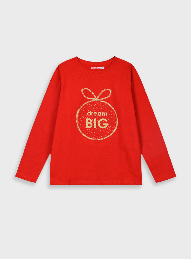 Χριστουγεννιάτικη μακρυμάνικη μπλούζα | ΚΟΚΚΙΝΟ Χριστουγεννιάτικη μακρυμάνικη μπλούζα | ΚΟΚΚΙΝΟ