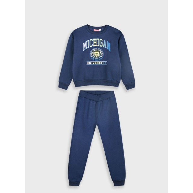 Fleece tracksuit set with print for girls | INDIGO