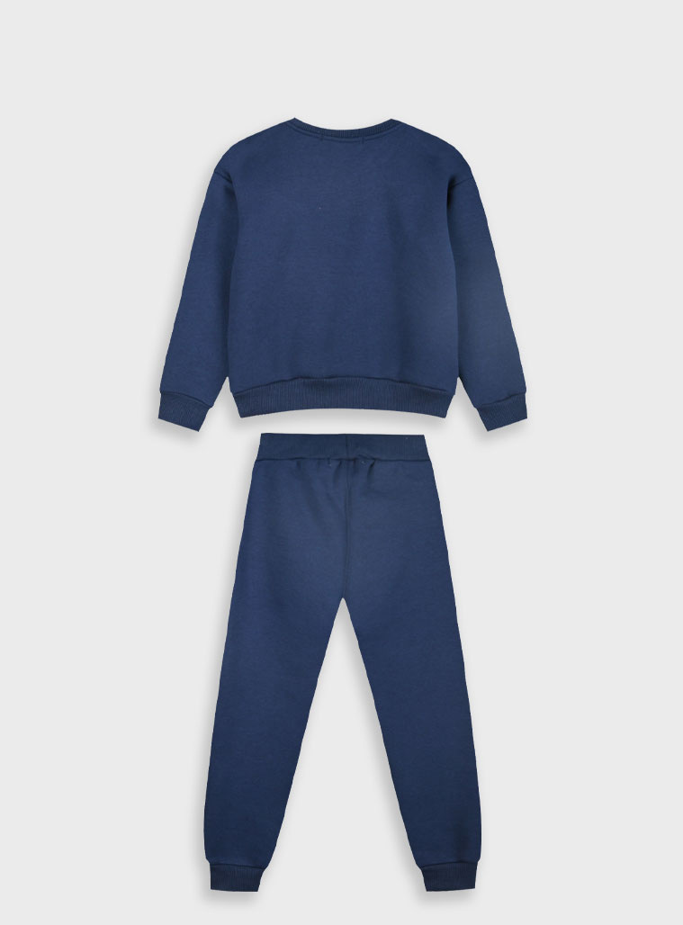 Fleece tracksuit set with print for girls | INDIGO