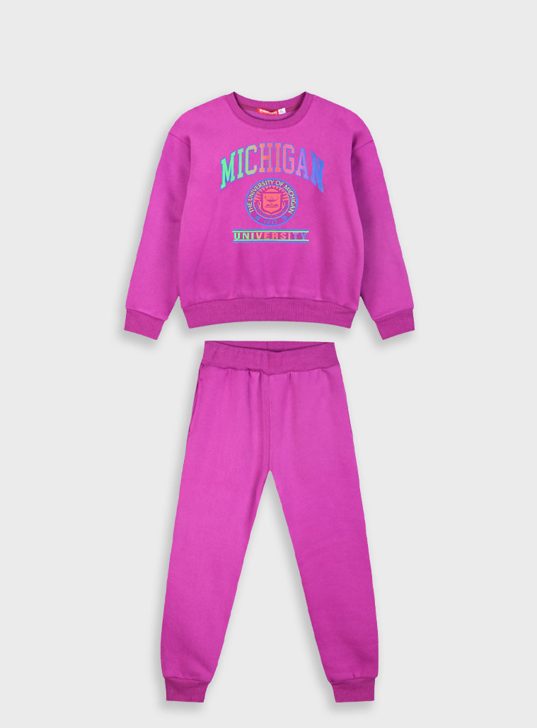 Σετ φούτερ φόρμας με τύπωμα για κορίτσι | ΒΙΟΛΕΤΙ Σετ φούτερ φόρμας με τύπωμα για κορίτσι | ΒΙΟΛΕΤΙ