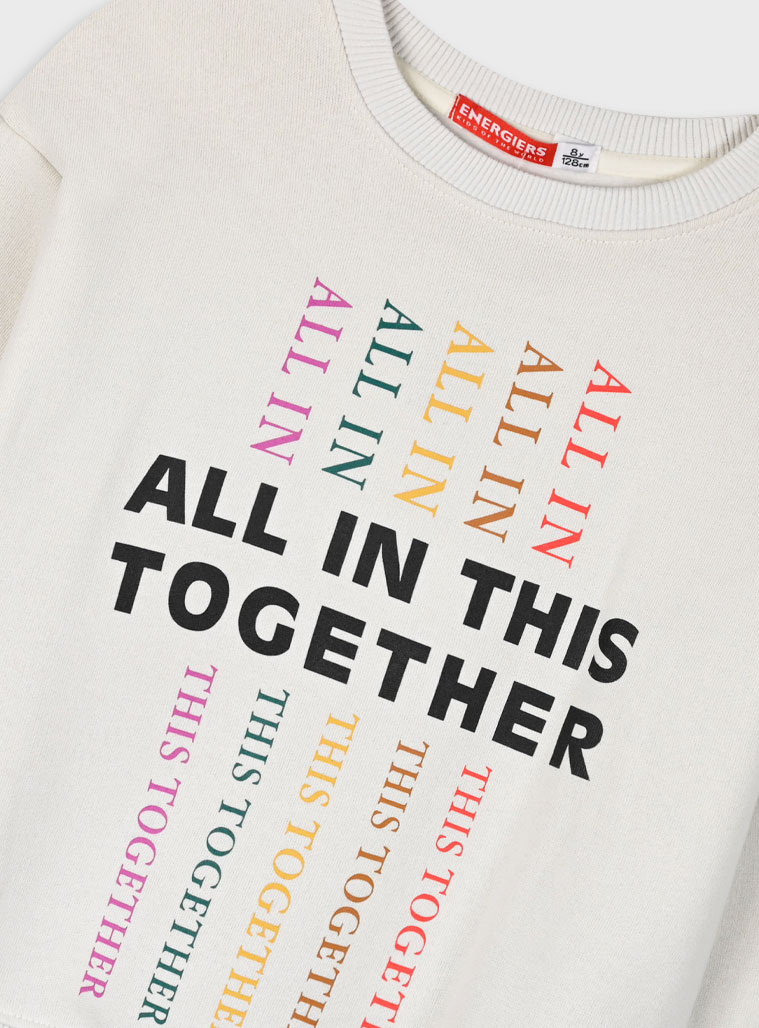 Σετ φούτερ φόρμας με τύπωμα για κορίτσι | ΜΑΥΡΟ