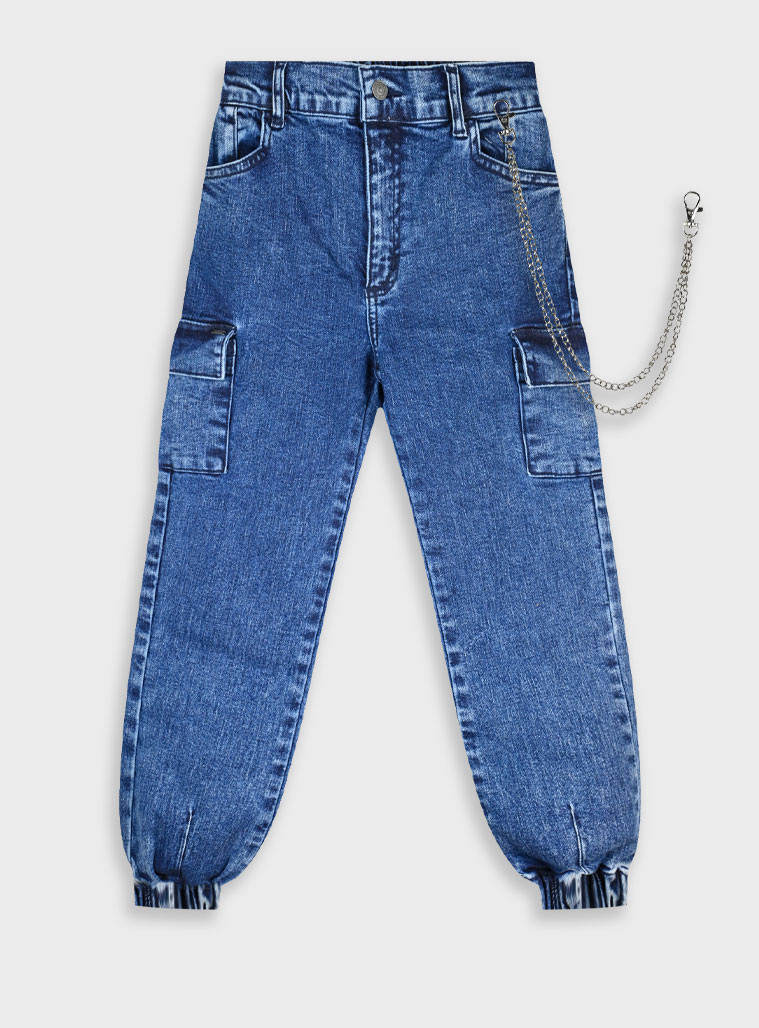 Τζην παντελόνι cargo | DARK BLUE DENIM Τζην παντελόνι cargo | DARK BLUE DENIM