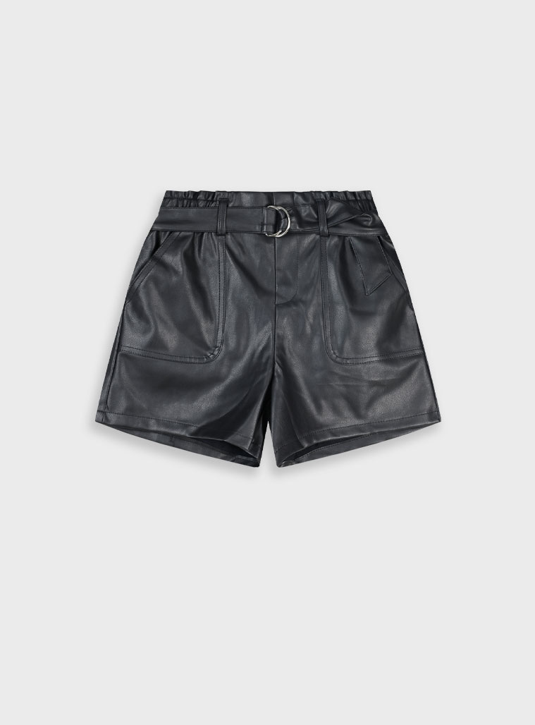 Leather shorts | BLACK