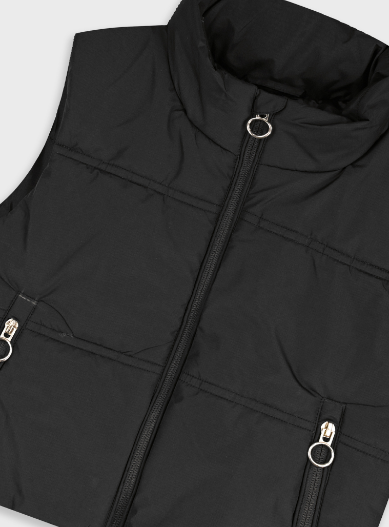 Sleeveless jacket | BLACK