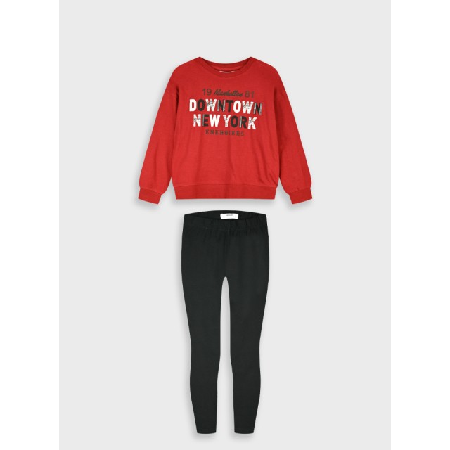 Set sweatshirt with leggings | Bordeaux