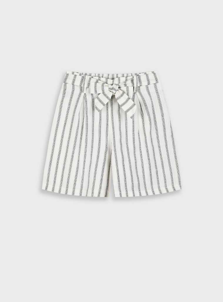 Striped bermuda for girls | ECRU