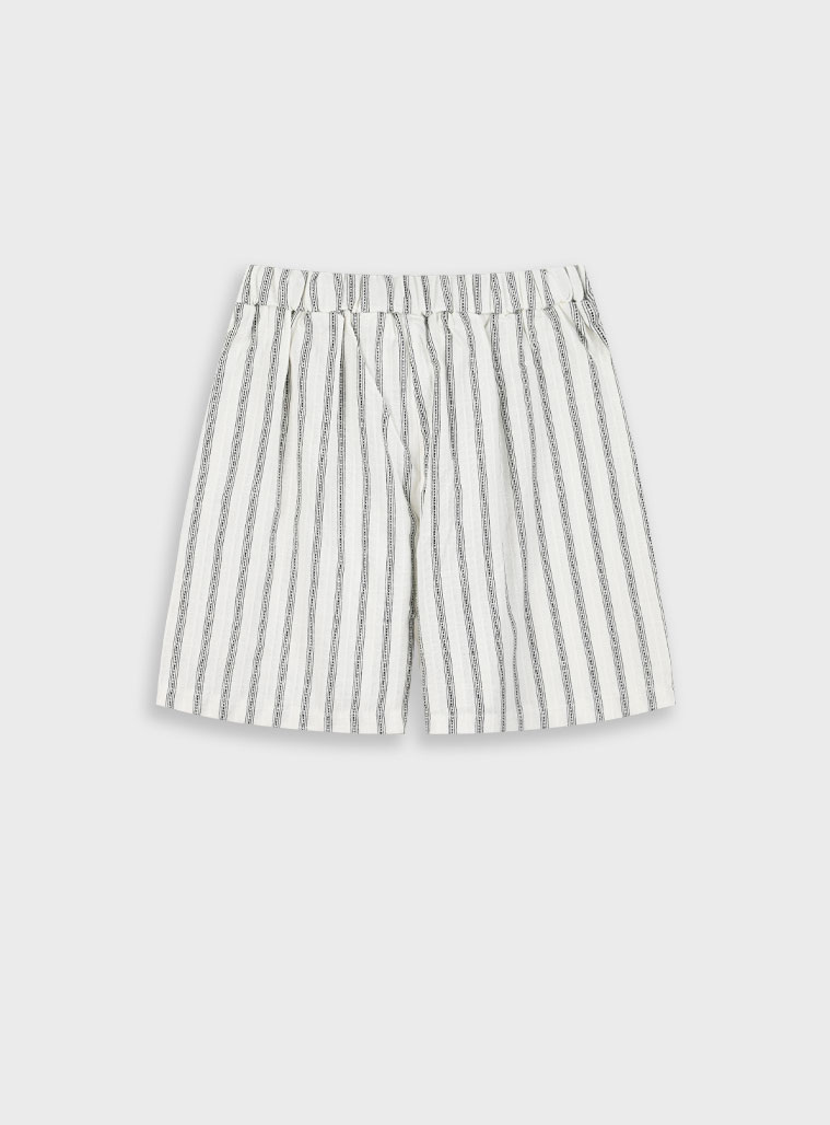 Striped bermuda for girls | ECRU